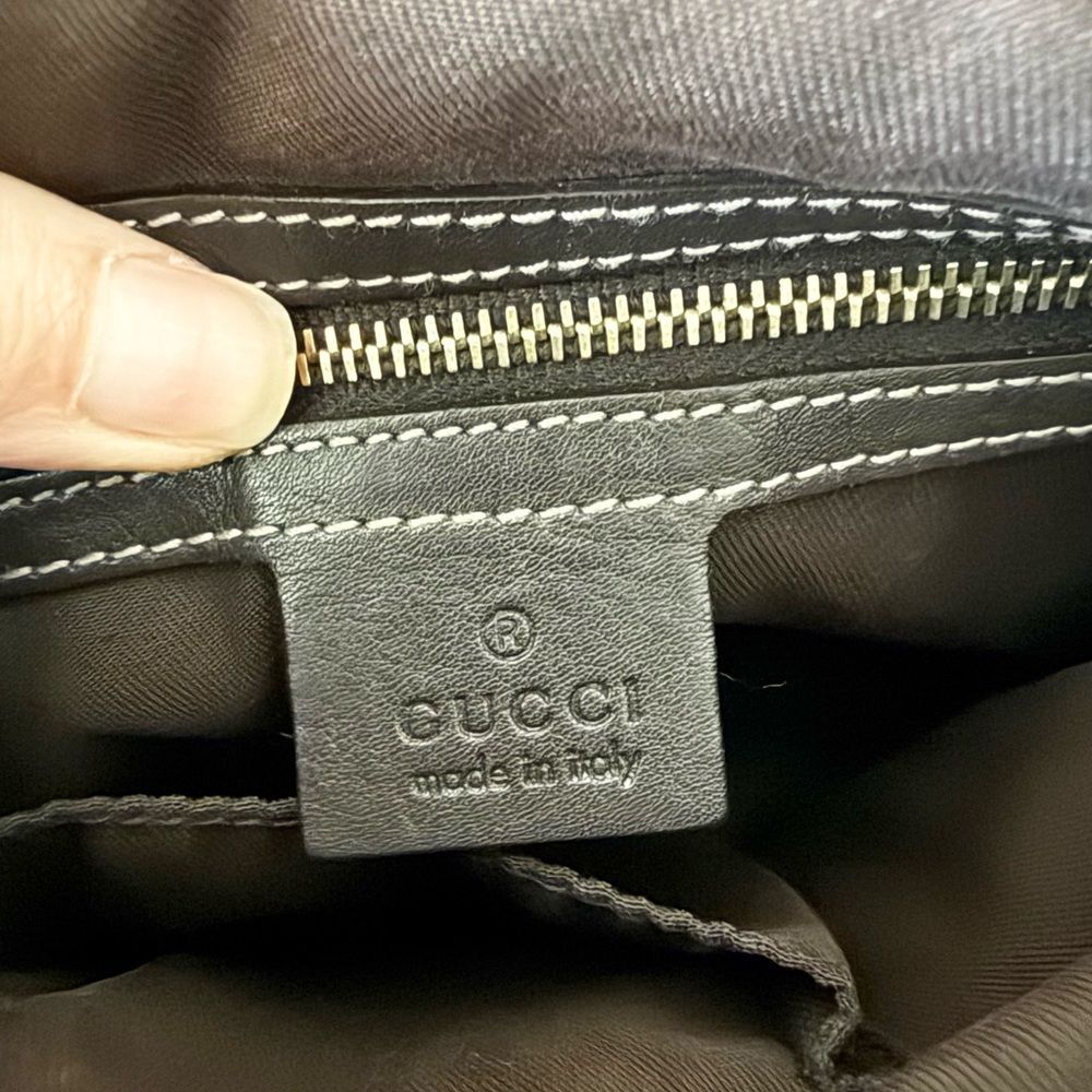 Gucci GG Crystal Hobo Shoulder Bag in Brown Coated Monogram & Leather - Picture 7 of 8